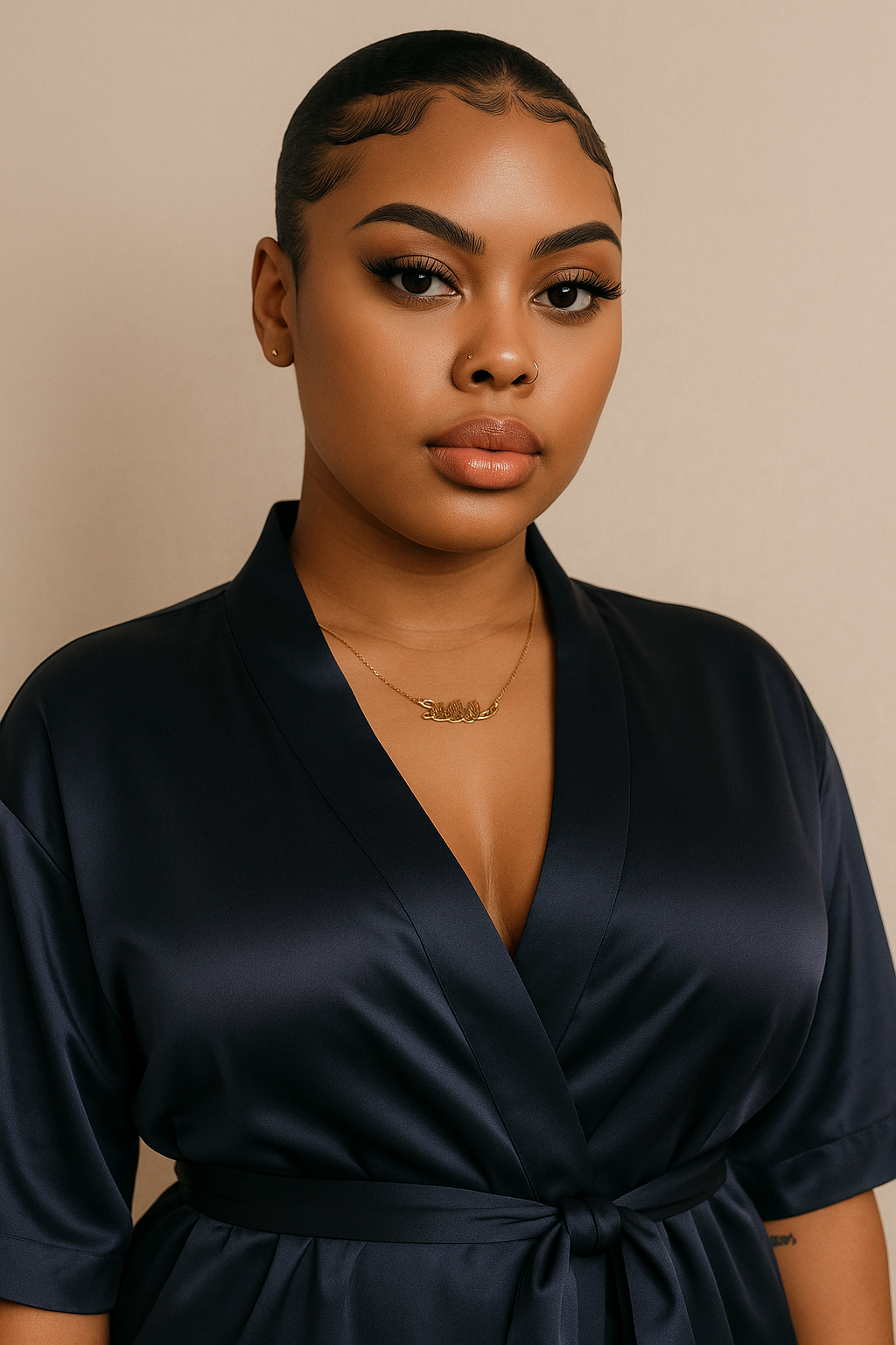 Black Satin Robe