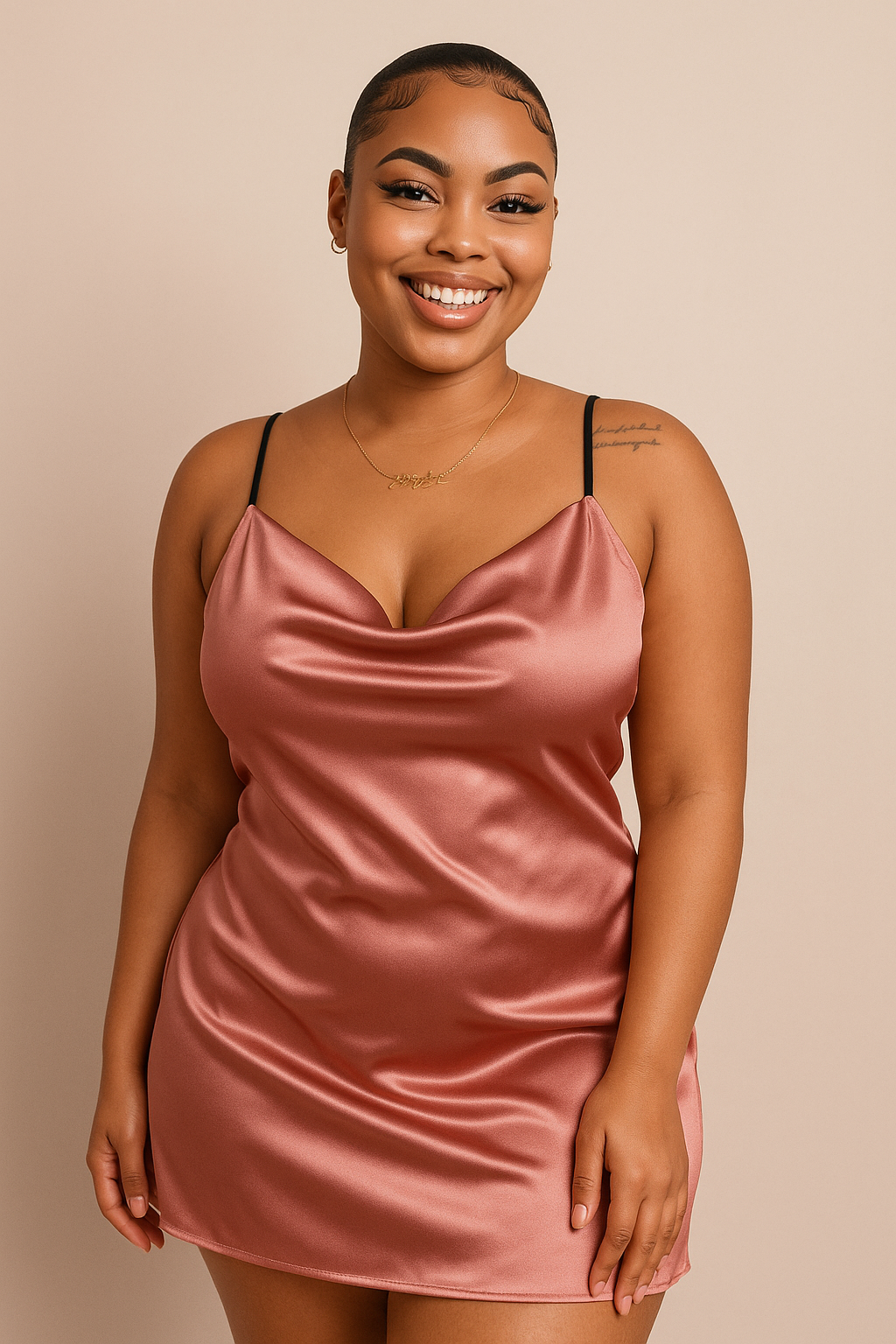 Backless Satin Night Dress