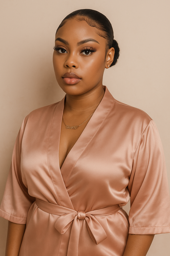 Pink Satin Robe