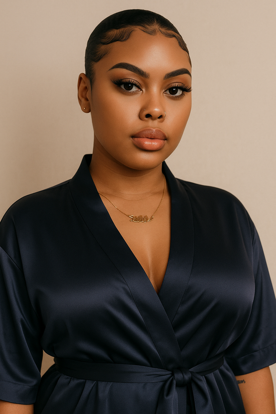 Black Satin Robe