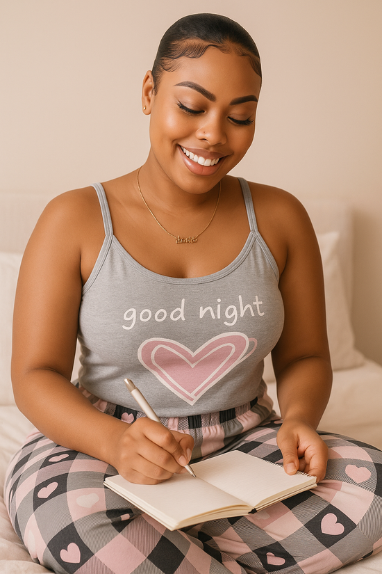 Heart and Plaid PJ Pants Set