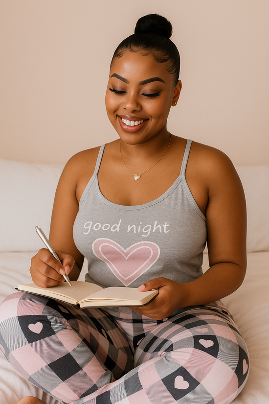 Heart and Plaid PJ Pants Set