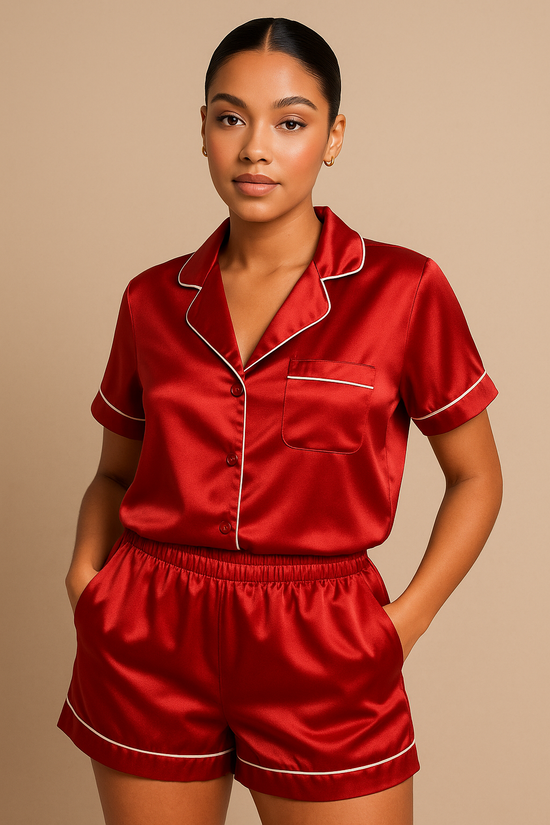 Red Satin PJ Set