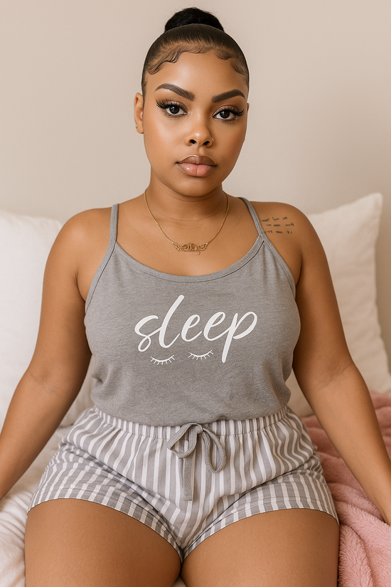 Striped Tie Waist PJ Set
